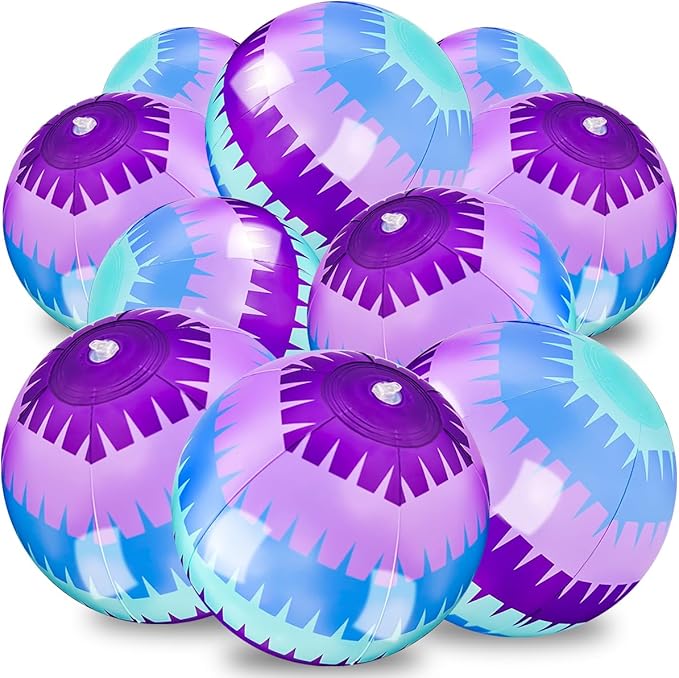 OU RUI 10Pcs Video Game Themed Beach Ball 9" Bulk for Summer Pool and Beach Game Gifts for Video Gameing Birthday Party Decorations End of The Year Class Party Decorations Favor