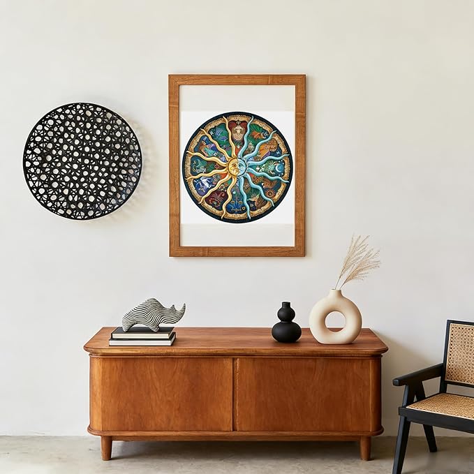 Zodiac Puzzles for Adults 1000 Pieces - Round Horoscope Astrology Jigsaw Puzzle, Challenging Difficult Mandala Constellation Puzzle for Adults, 26.7 Inch