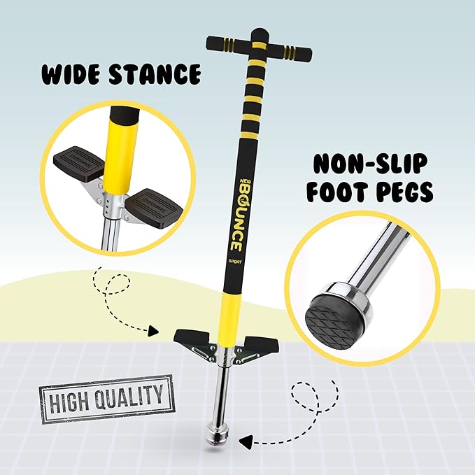 New Bounce Pogo Stick for Kids - Pogo Sticks, 40 to 80 Lbs - Sport Edition, Quality, Easy Grip, PogoStick for Hours of Wholesome Fun