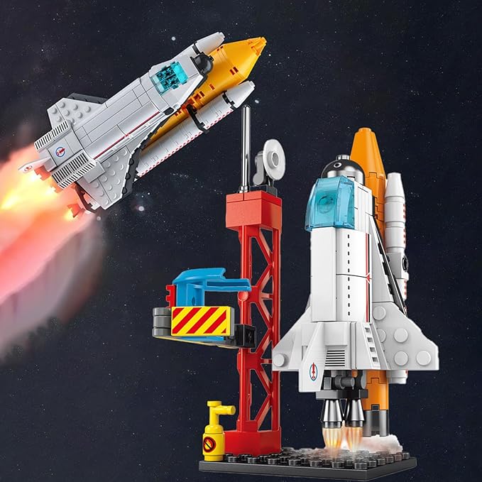 Vilbocr StellarX Spacecraft Building Blocks for Kids Ages 6-12 | 107-Piece STEM Toy Rocket Ship Set | Creative Construction Kit for Space Exploration, Birthday Gift & Classroom Activity