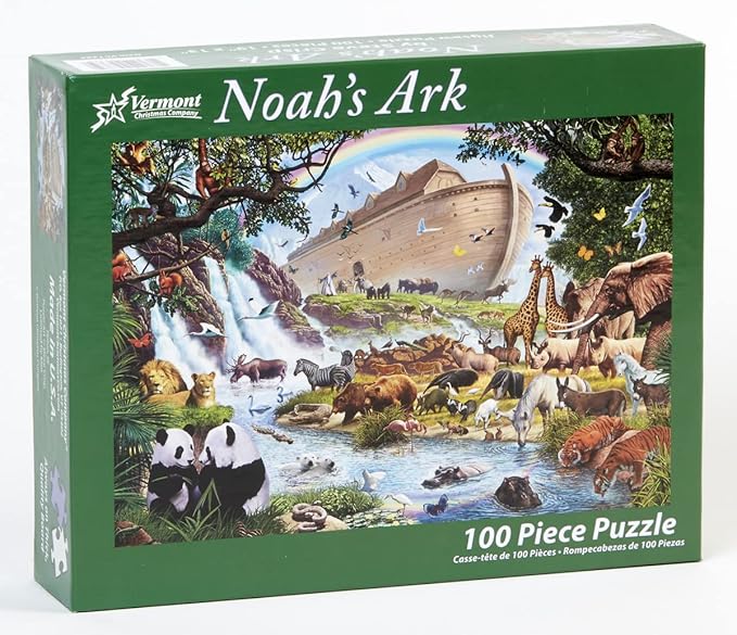 Vermont Christmas Company Noah's Ark Jigsaw Puzzle 100 Piece, Large Pieces Perfect for Kids and Seniors