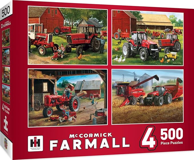 MasterPieces 2000 Piece Jigsaw Puzzle for Adult, Family, Or Youth - Farmall 4-Pack 14" X 19" - Family Owned American Puzzle Company