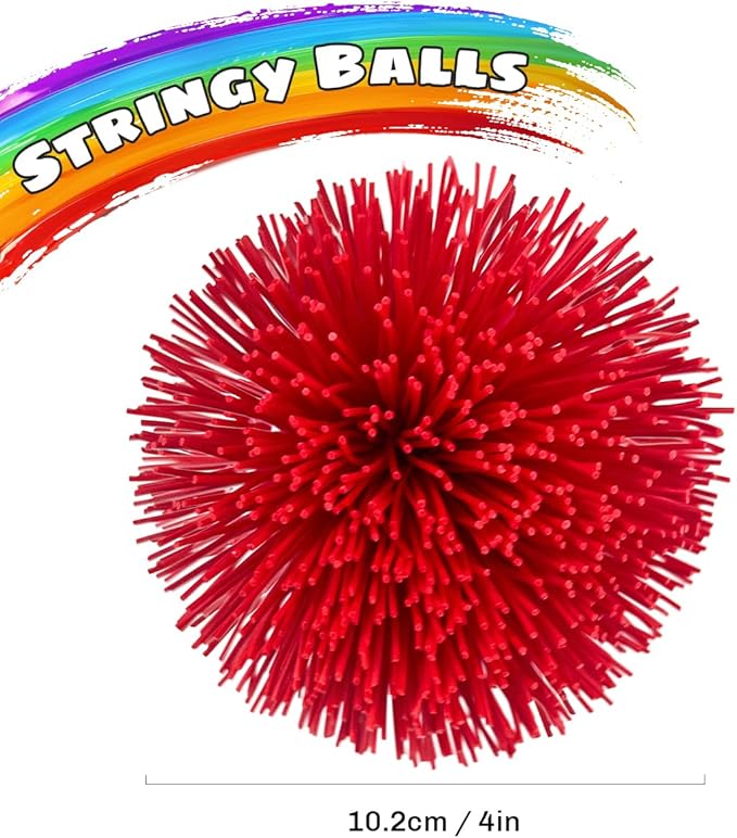 Easter Basket Stuffers for Kids – 3 Pack 4 Inch Large Stringy Balls, Sensory Fidget Toys for Boys & Girls, Easter Egg Fillers, Stress Relief & Hand Exercise Toys, 90s Retro Party Favors