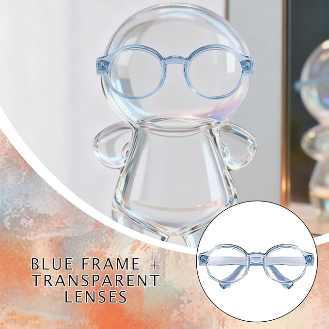 Doll Glasses Accessories for 17cm Dolls,Set of 5 Mini Glasses for 3.94-6.69 Inch (10-17 cm) Doll，lear Lenses, for Crafts, Dolls, Personalized Outfits