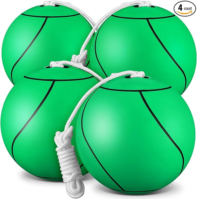 Shappy Tetherball Soft Tether Balls and Rope Set Game Replacement Tetherball Set Rubber Tether Ball Equipment for Kids Adults Indoor Outdoor Playground Yard Backyard Play