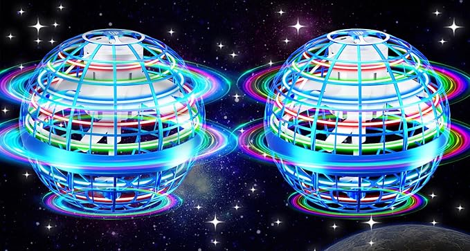 Flying Orb Ball Toy,2026 Upgraded Parachute LED,Magic Hand Controlled Mini Gravity Ball,Cosmic Globe Boomerang,Cool Christmas Birthday Gift for 6 7 8 9 10+ Year Old Boys Girls-Blue & Blue