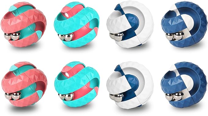 8 Pack Orbit Ball Toy, Fidget Cubes Top Spinning Toy, Great Party Favor Gifts & Creative Decompress Toys, Puzzle Track Games for Kids Children Adults