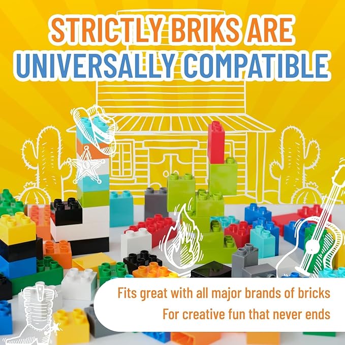 Strictly Briks Building Blocks Set - Easy-Grip Toddler Toy - Educational Building Set for Cognitive Development - Compatible with Lego Blocks - 108 Pieces, Multicolor