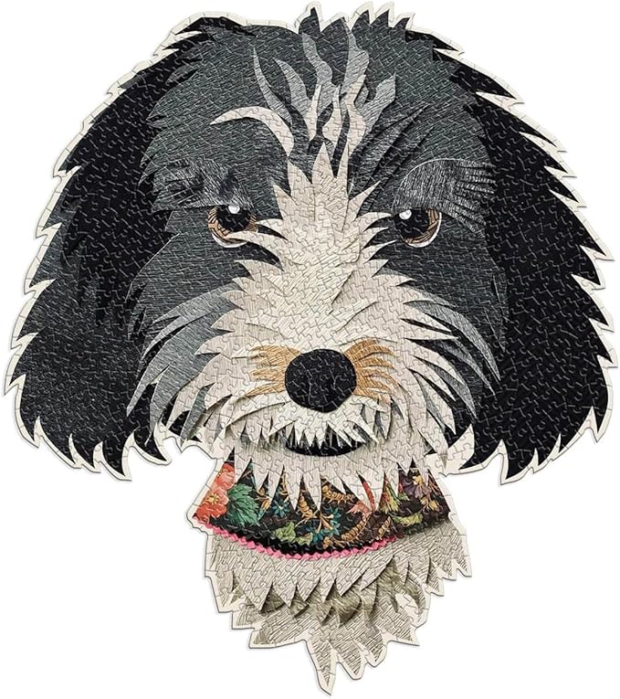 Galison Paper Dogs 750 Piece Shaped Puzzle - Soulful Dog Jigsaw Puzzle for Adults, Thick and Sturdy Pieces, Challenging and Fun Indoor Activity!