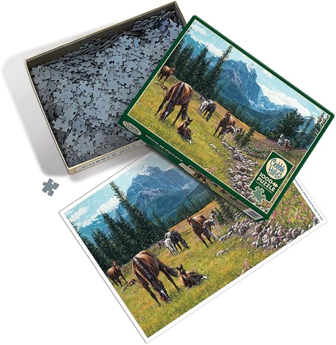 Cobble Hill 1000 Piece Puzzle - Horse Meadow - Sample Poster Included