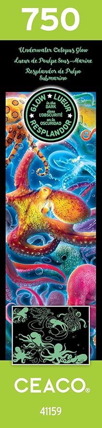 Ceaco - Glow in The Dark - Underwater Octopus - 750 Piece Jigsaw Puzzle