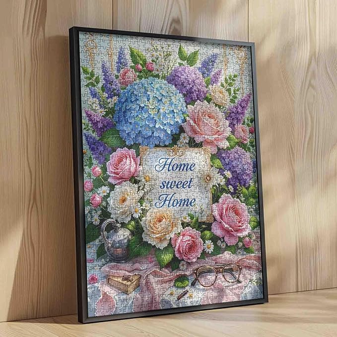 Hydrangea Jigsaw Puzzles Flowers Floral 1000 Pieces Flowers Floral Puzzles for Adults,Blossom Flowers Puzzles for Challenging Family Activity Games for Home Wall Decor Gifts - 20 x 27 Inches