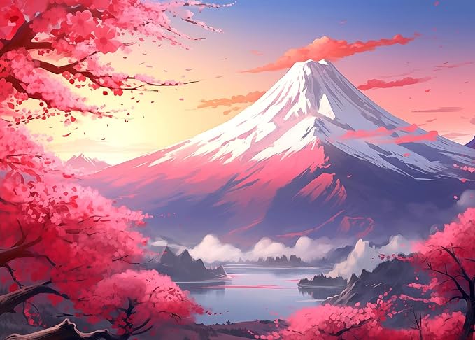1000 Piece Puzzle for Adults, Mount Fuji Jigsaw Puzzles 1000 Pieces with Letters on Back, Impossible Difficult Hard Puzzles for Adults Seniors Teens Challenging Gift, Finished Size 27.6 x 19.7 inches