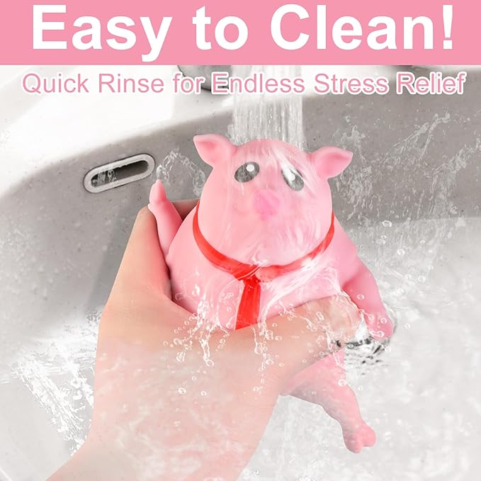 Indestructible Pig,Squishy Toys,Stretchy Glue-Sand Filled Rubber Pig,Animal High-Elastic Stretchable,Decompression Toy for Adults(5.1*5.1In)