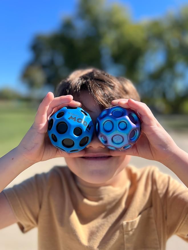 Waboba Metallic Moon Ball Red- Hyper Bouncy Ball - All Ages Extreme Bounce and Fun - Perfect for Active Play and Outdoor Games