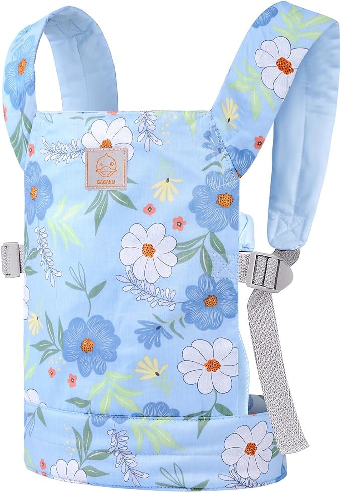 GAGAKU Baby Doll Carrier for Girls Toddlers, Kids Toy Carriers with Adjustable Straps, Reborn Doll Accessories - Blue