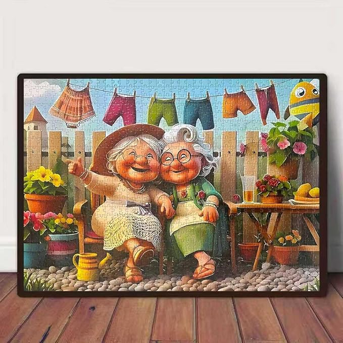 Happy Grandma 1000 Piece Puzzle for Adults,Puzzles for Adults 1000 Pieces,Challenging and Hard Difficult Mosaic Jigsaw Puzzles Toy Games 1000Pieces 27.5 X 19.7inch