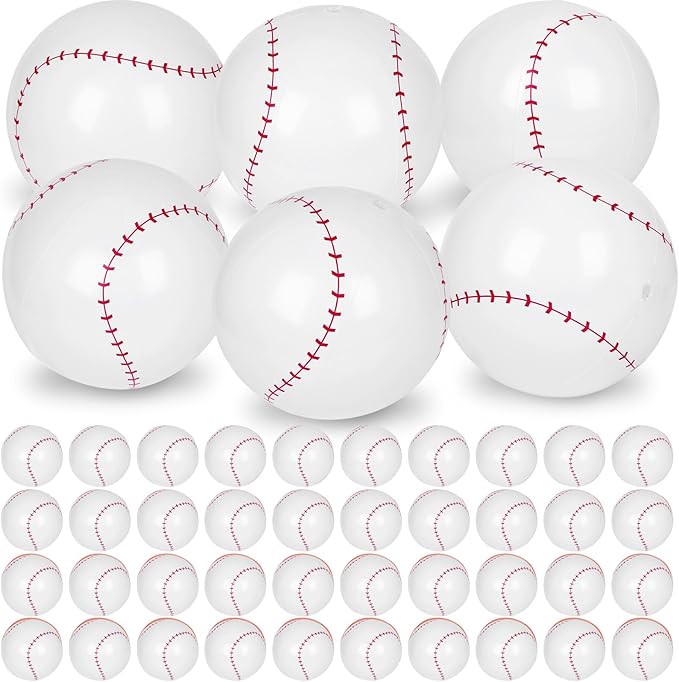 Mototo 50 Pack Inflatable Beach Balls 16 Inch Giant Blow up Inflatable Balls Bulk for Summer Swimming Pool Beach Game Goodie Bag Super Bowl Theme Sport Event Birthday Party Favor