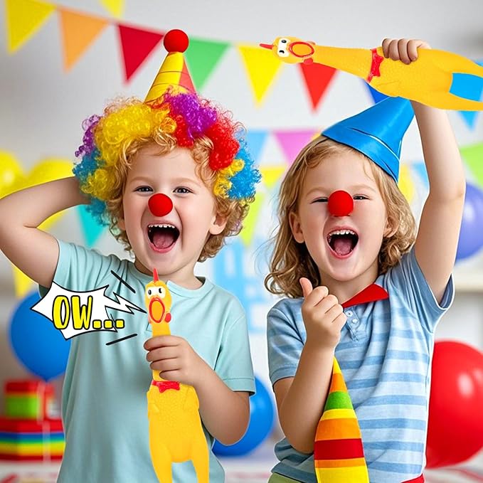 POPLAY Screaming Chicken, Squeaky Chicken Dog Toys Gag Gifts Prank Novelty Toy Party Favors for Kids Adults April Fools Pranks Easter Goodie Bag Fillers Easter Basket Stuffers