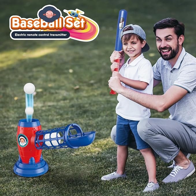 Baseball Set for Kids 5-8, Ball Set with Plastic Baseball Bat, Kids Pitching Machine, Sports & Outdoors Toys for Youth 3-5, Training Ball Gifts for Boys Girls 8-12