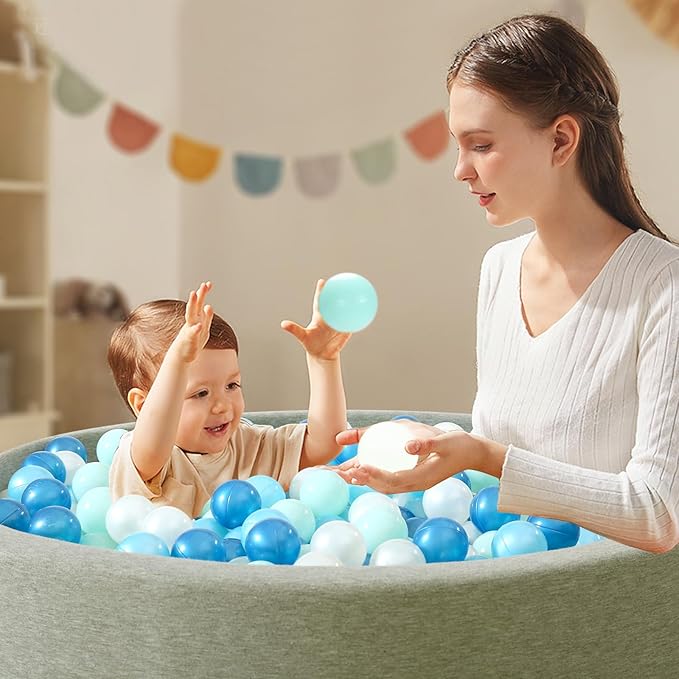 STARBOLO Ball Pit Balls for Toddlers Pack of 100 200 500 - BPA&Phthalate Free Non-Toxic Crush Proof Soft Plastic Balls for 1-5Years Old Toddlers Girl Kids Birthday Pool Playpen Tent Party