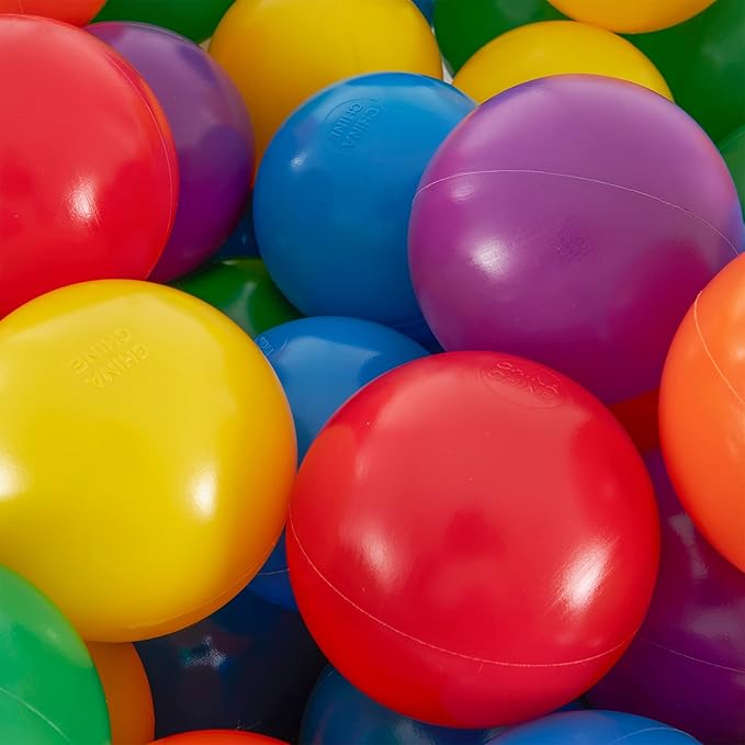 Intex Set of 100 Plastic Fun Balls for Ball Pits and Bounce Houses, Multi-Colored - 100-Count Soft Colorful Toddler-Safe Toys for Pool or Playpen
