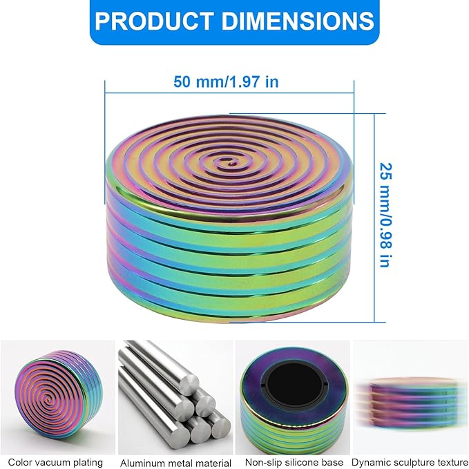 Kinetic Spinning Desk Toys, Fidgets for Anxiety and Stress for Adult Teen Cool-Stuff, Party Gifts for Christmas & Halloween (Cylindrical)