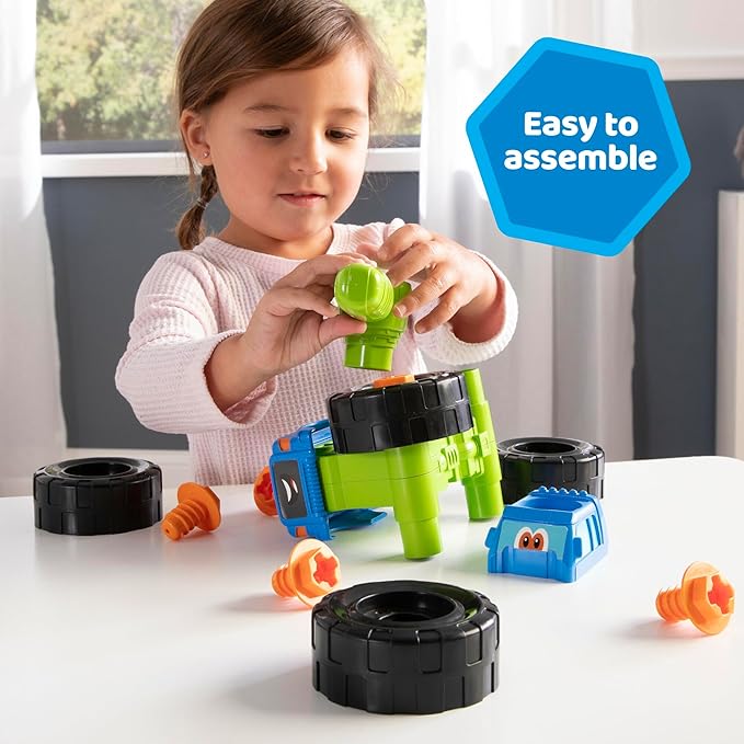 Monster Truck Toy - 2-in-1 Building Toys for Take Apart Play - Kids Building Sets - Construction Toys Ages 18 Months and Up