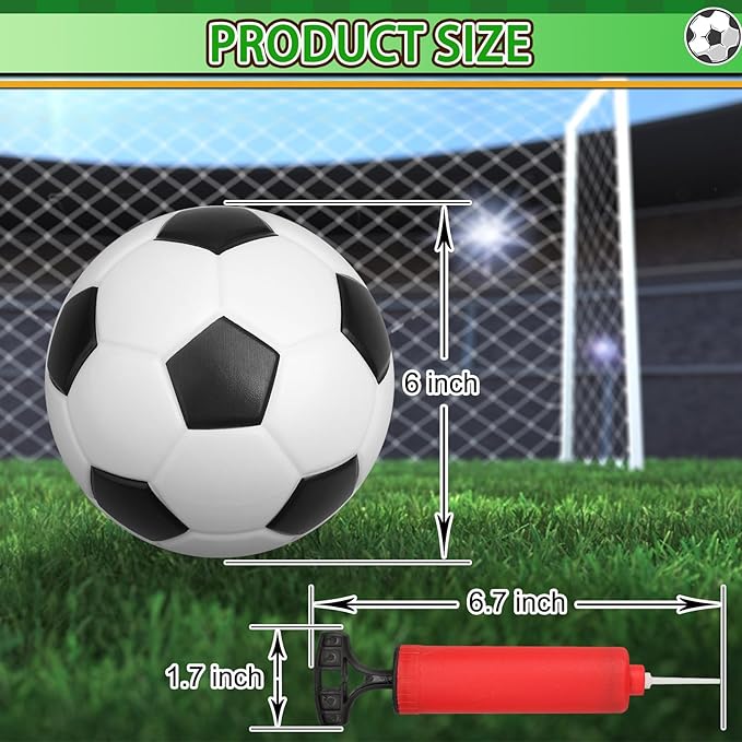 5 PCS 6 Inch Mini Soccer Ball Set with Pump, PVC Soft Toddler Soccer, Indoor Outdoor Sports Toys for Kids, Pool Beach Lawn Games, Classic Black White Training Balls, Birthday Gift for Boys Girls
