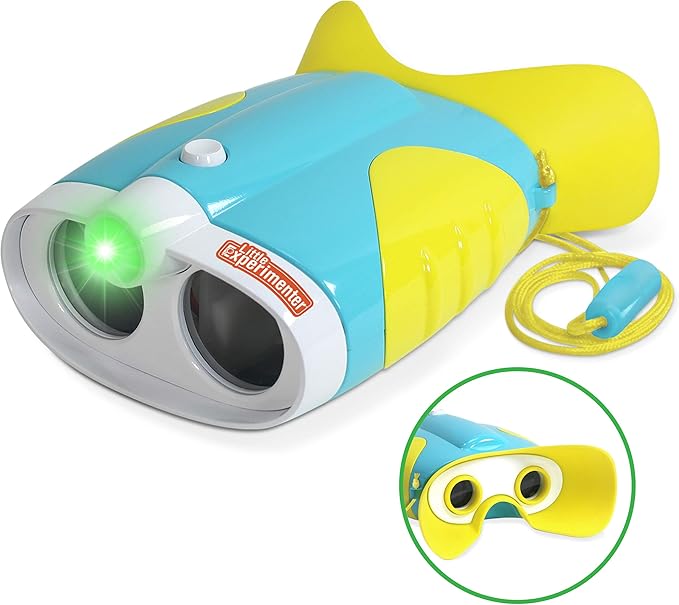 Little Experimenter Night Vision Binoculars for Toddlers & Kids, Flash Light & Face Comfort Rubber, Easter Gifts for Kids, Outdoor Toys, Educational STEM Gifts for Boys & Girls Ages 3 4 5 6 Year Old