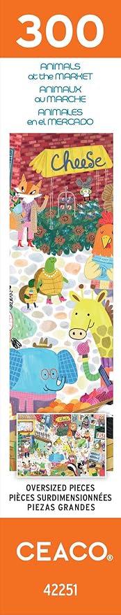 Ceaco - Large Piece Jigsaw Puzzle - Animals at the Market - Relaxing and Fun Activity for Adults