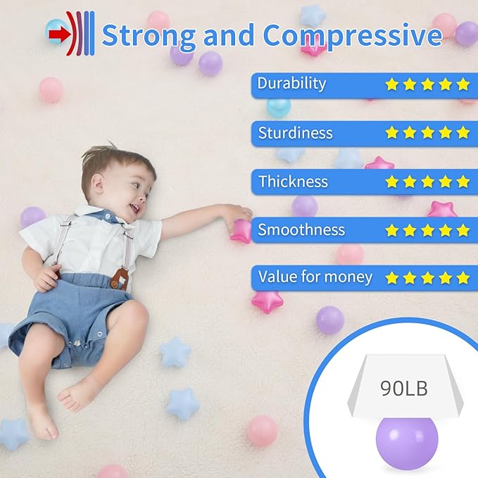 STARBOLO Ball Pit Balls - 100pcs Crush Proof Plastic Children's Toy Balls Macaron Bear Ocean Balls for Birthday Party Christmas Games Pool