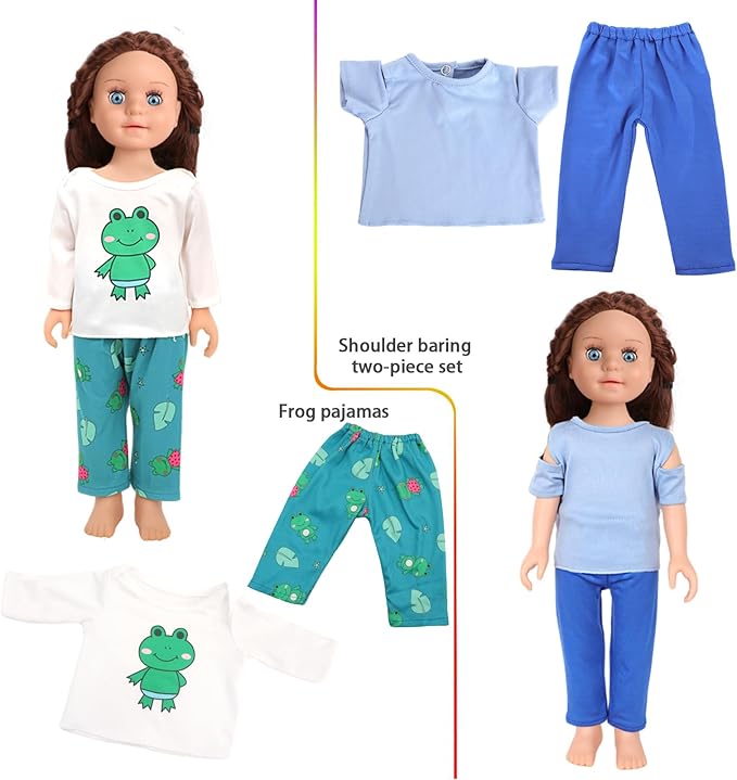 10 Sets of 18 Inch American Doll Clothes, Including 10 of Doll Clothing Dress Outfits for American Dolls, Birthday Gifts for Kids