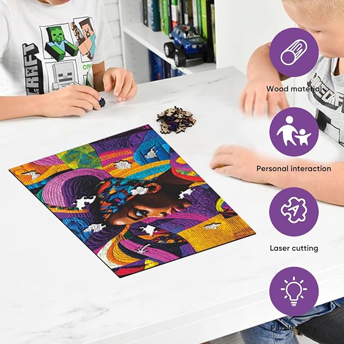 MYS A·U·R Fashion Beauty Puzzles for Adults, Fine Art 500 Pieces Wooden Puzzles Collection Toy Jigsaw Puzzles Birthday Gifts Family Game 17.1"*9.6"