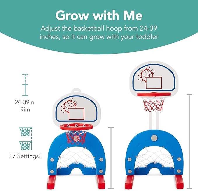 Best Choice Products 3-in-1 Toddler Basketball Hoop Sports Activity Center