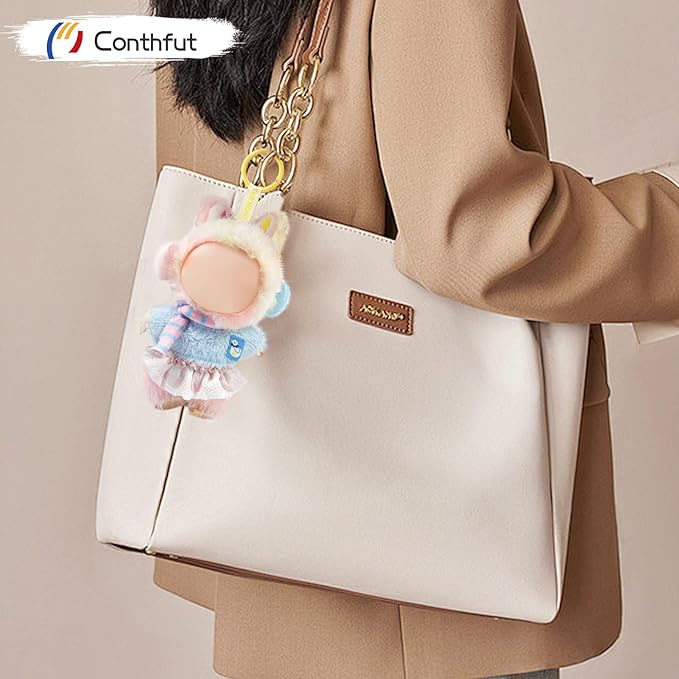 17cm Doll Clothes,Clothes for Dolls Outfit, Accessories for Dolls Clothes, Cute Clothes Set for Doll,No Doll Included(Blue Top+Dress+Earmuffs+Scarf)