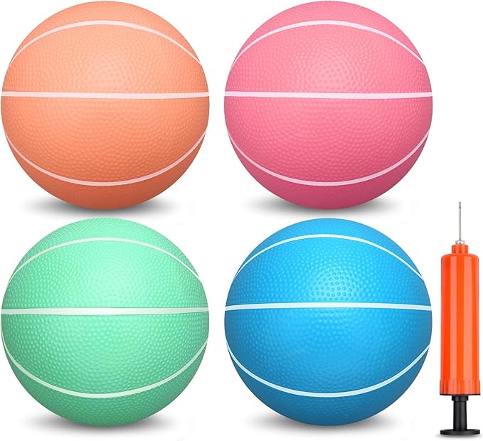 6 INCH PVC Mini Basketball for Indoor Mini Hoops, Soft 6" Rubber Replacement for Over Door Hoops, Ideal for Adults & Kids