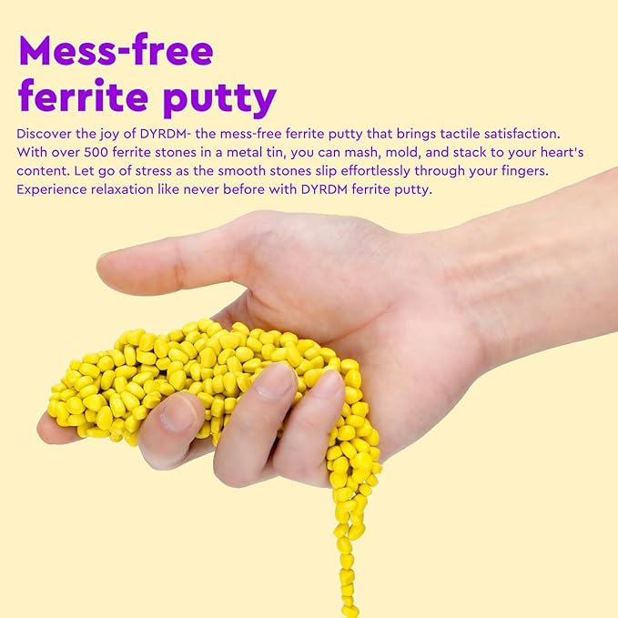 500+ Original Ferrite Putty Yellow, Sensory Stones, Adult Fidget Stress Relief Desk & Office Item, Ferrite Stones Stocking Stuffers Gifts