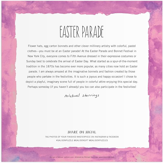 Galison Easter Parade – 500 Piece Michael Storrings Puzzle Featuring The Joy and Energy of A Springtime Easter Parade
