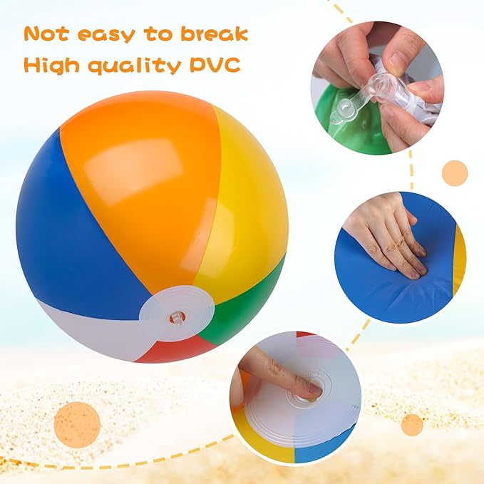 AMOR PRESENT Giant Inflatable Beach Balls, Inflatable Pool Balls for Swimming Parties, Outdoor Fun, Beach Party and Games (42 Inches Before Inflated, 30 Inches After Inflated)