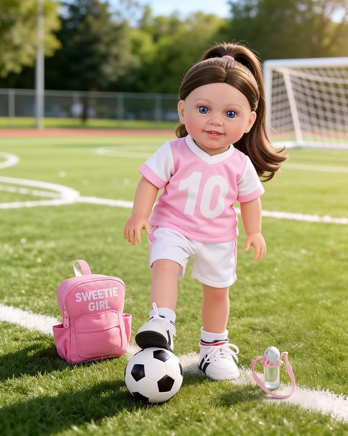 BABESIDE American Realistic Baby Doll Girl, 16 Inch Pretend Play Dolls Set, Real Life Baby Dolls Complete with Clothes and Toy Accessories for Kids Age 3+