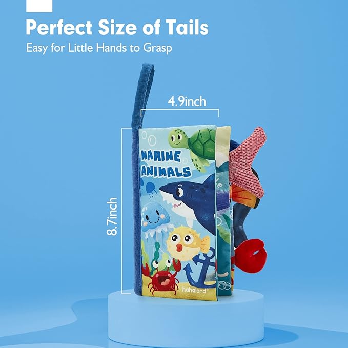 hahaland Baby Books 0-6 Months, Infant Tummy Time Toy Baby Toys 6 to 12 Months Touch Feel Book Baby Gifts for Boy Girl 0-3 Months Learning Toy Baby Birthday Easter Basket Stuffers(Single)