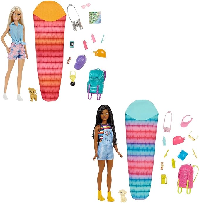 Barbie Doll and Accessories, It Takes Two “Brooklyn” Camping Doll with Pet Puppy and 10+ Accessories