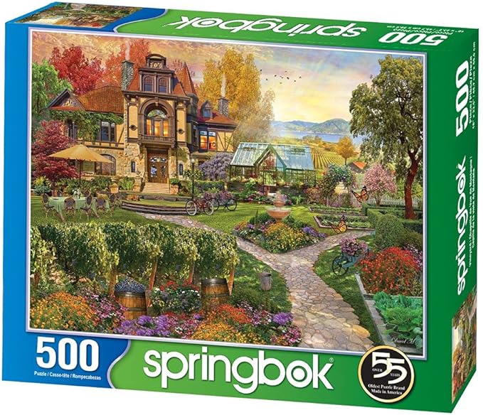 Springbok's 500 Piece Jigsaw Puzzle Vineyard Retreat - Made in USA