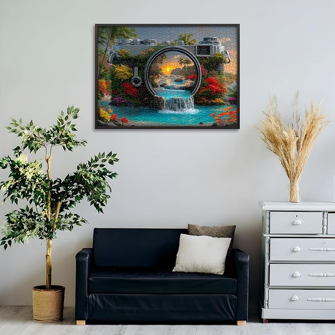 1000 Piece Landscape Puzzles for Adults, Nature’s Lens Sunset Scenery Puzzles, Unique Camera Scenic Jigsaw Puzzles for Adults