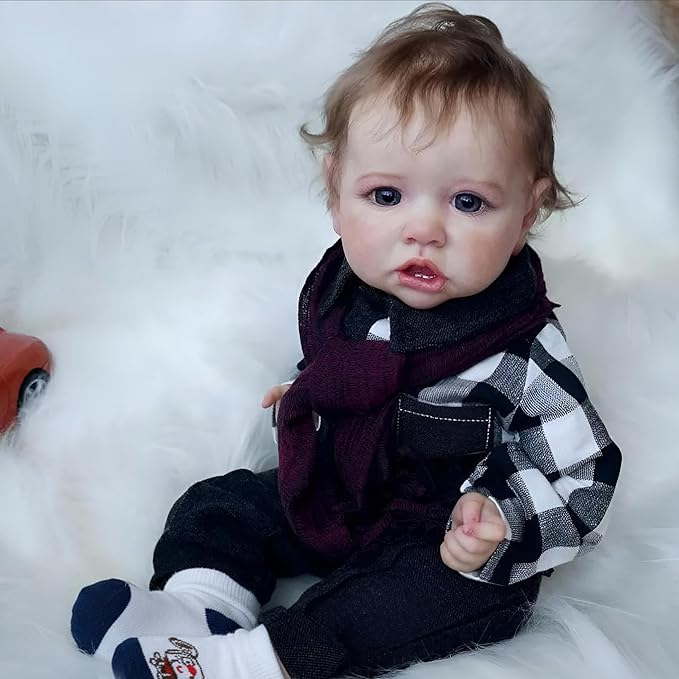 KSBD Reborn Baby Dolls - 20 inch Lifelike Realistic Baby Doll Boy, Real Life Baby Dolls with Soft Weighted Body, Real Newborn Baby Reborn Gift with Accessories for 3+ Years Old Kids