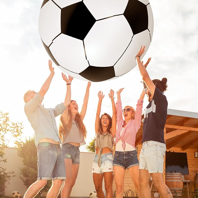 Lewtemi Big Inflatable Giant Soccer Ball Large Inflatable Beach Sport Ball Pool Party Decoration Toys Oversized Jumbo Beach Toy for Pool Water Sports Games