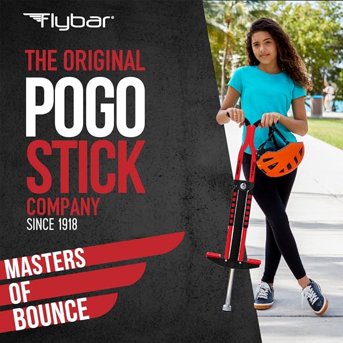 Flybar Master Pogo Stick for Kids Ages 9+, 80–160 lbs – Easy Grip Handles – Active Exercise Toy for Tweens & Teens – Outdoor Toy with Non-Slip Foot Pegs for Boys and Girls – No Assembly Needed