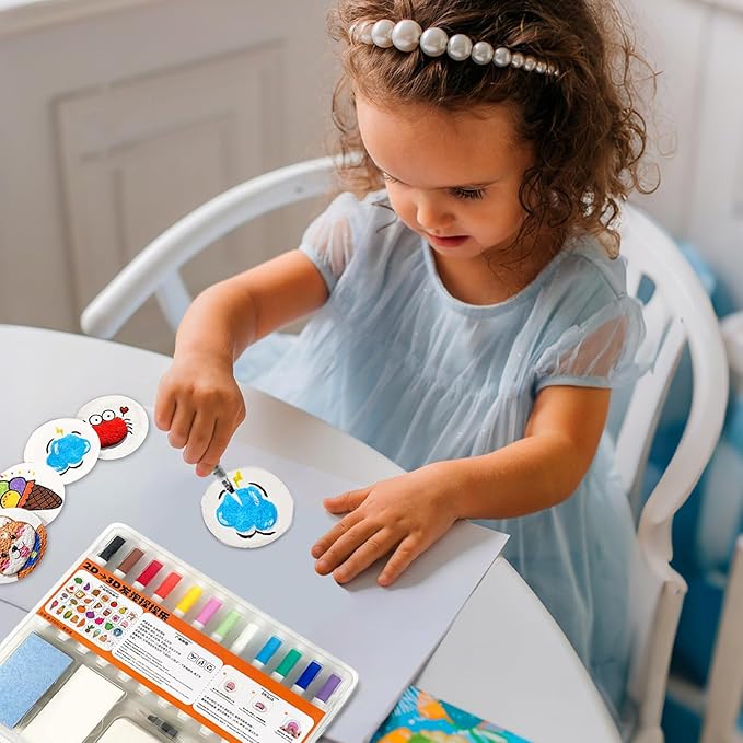Strukturmalerei Set - Weiche Und Multifunktionale Heimdekoration Mit 3D-Effekt, Inklusive Marker | Sinnesfarbe - Für Erwachsene Kinder Mädchen Bastelarbeiten Ostern Garten Indoor