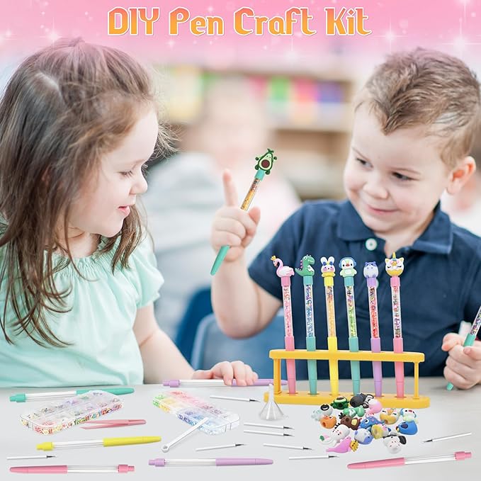 FEMBW Pen Making Kit – DIY Pen Creator Studio with 75+ Craft Pieces, Aesthetic School Supplies for Girls Ages 6–12, Fun Gift & Students Stationery, College Essentials, Birthday & Holiday Idea